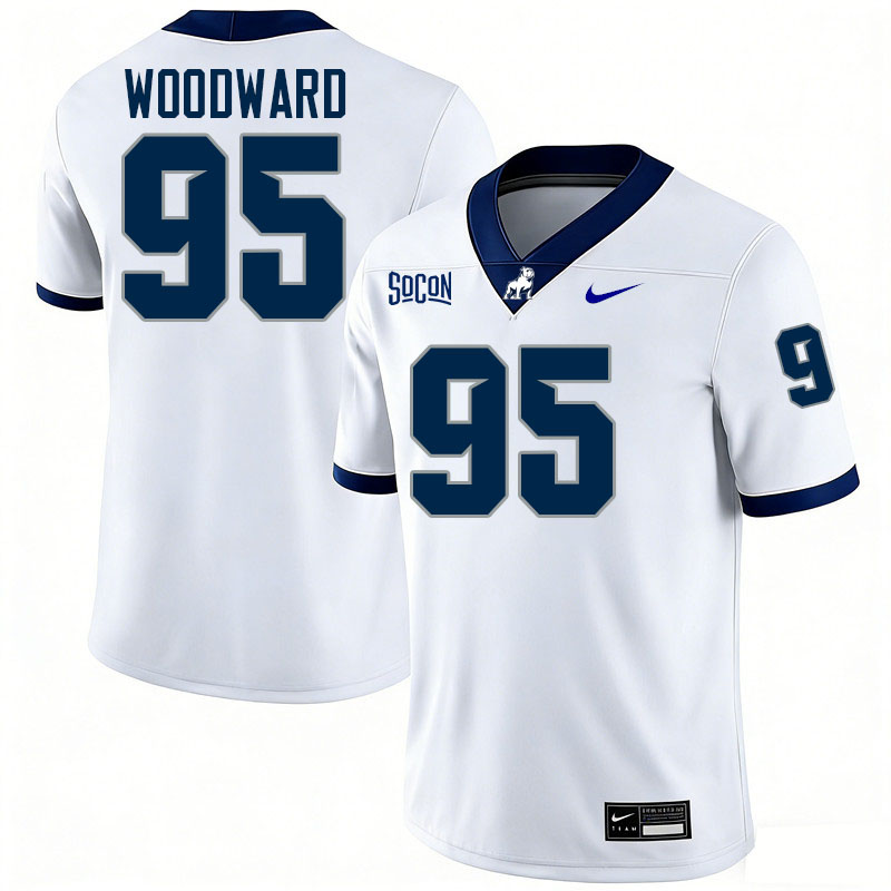 Samford Bulldogs #95 Maxton Woodward College Football Jerseys,Uniforms-White